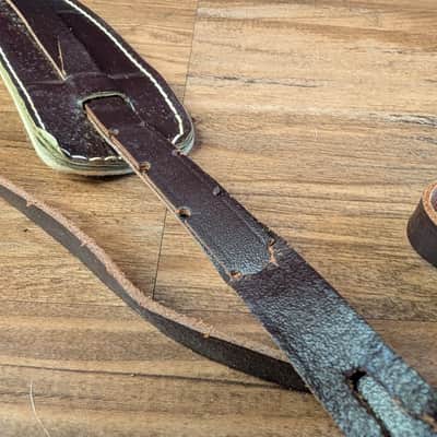 Bobby Lee Sottile Mfg Co Brown Leather Guitar Strap 1950s Great Condition! image 8