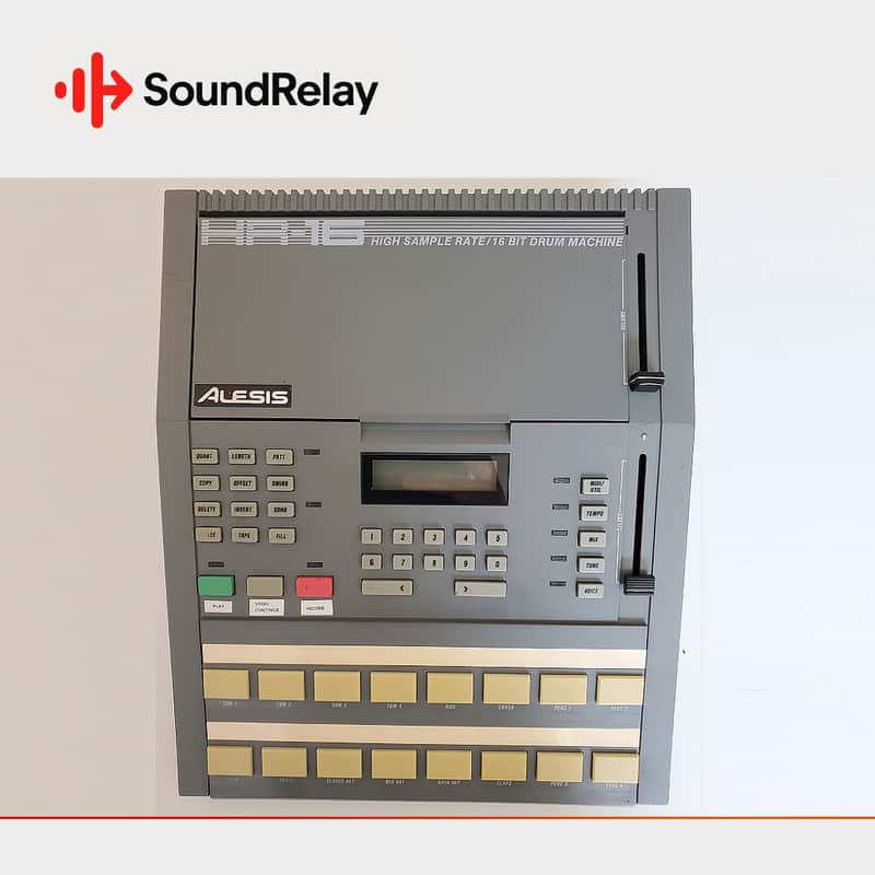 1980s Alesis HR-16 High Sample Rate 16-Bit Drum Machine Gray