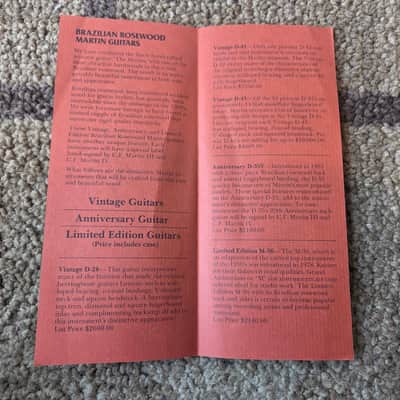 Vintage 1984 Martin Brazilian Rosewood Guitar Price List! Rare, Original Case Candy! image 2