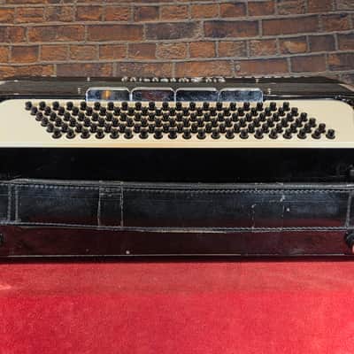 Vintage 1960s Philharmonic Piano Acoustic-Electric Accordion Black w/ OHSC & New Strap image 14