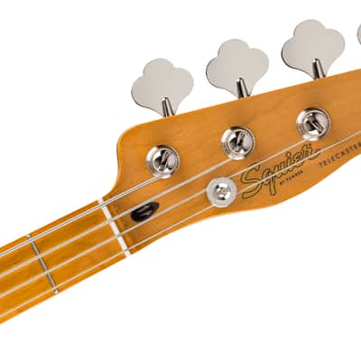 Squier Classic Vibe Telecaster 4-String Bass Guitar, Maple Fingerboard, Vintage White image 4