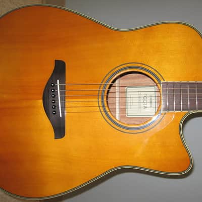 Yamaha FGC-TA TransAcoustic Cutaway Acoustic Electric Dreadnought Guitar - Natural image 1