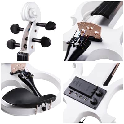 Cxxss 4/4 Violin Electric Violin(right hand)white-US image 5
