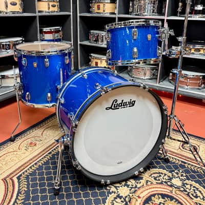 Ludwig Classic Maple Downbeat Outfit 8x12 / 14x14 / 14x20" Drum Set- Blue Sparkle image 1
