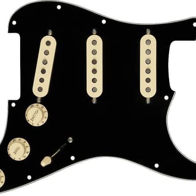 Fender Pre-Wired Strat Pickguard, Custom Shop Custom '69 SSS, Black 11 Hole PG image 1