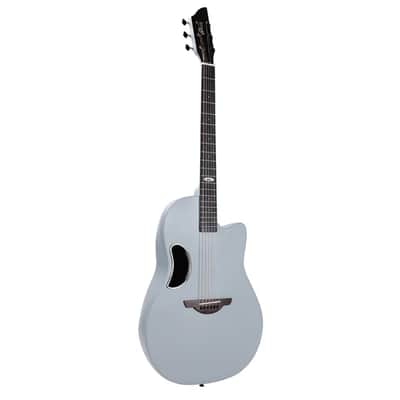 WINZZ AFO300C Solid Spruce Top With Carbon Fiber Back Acoustic Electric Guitar - Grey image 2