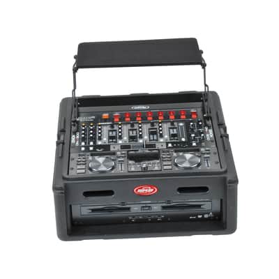 Mint SKB Cases 1SKB-R102 10x2 Roto Rack/Mixer Console, 10U Slanted Rackmount on top, 2U rackmount in front, Steel Threaded Rails, Hard Lid and Doors, Side Access Ports for Cable Routing image 7