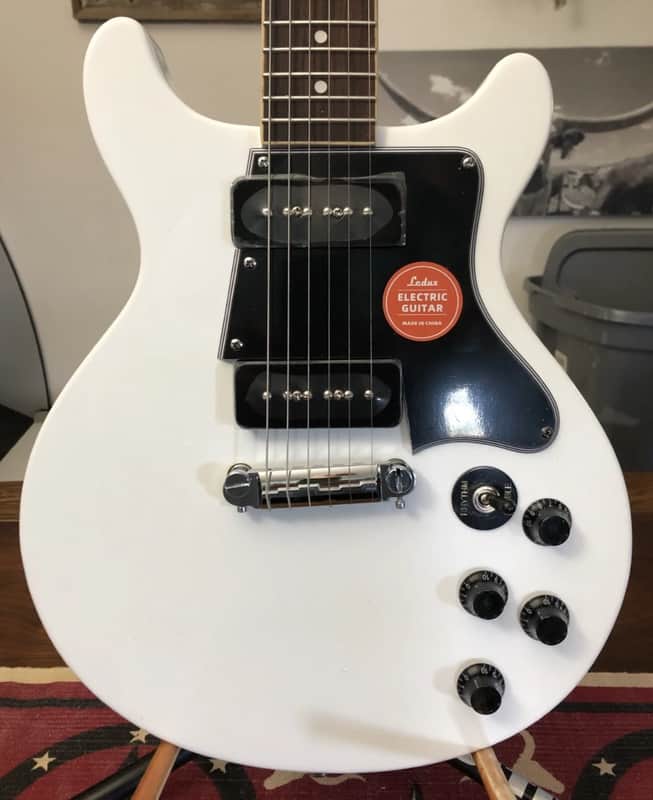 Ledux White LP Special Double Cutaway Electric Guitar - Dual Single Coil Pickups image 1