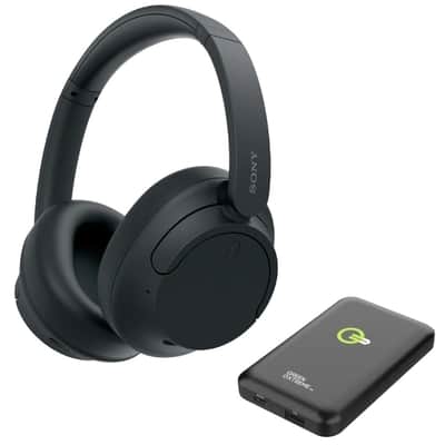 Sony WH-CH720N Noise Canceling Wireless Headphones Bluetooth Over The Ear Headset with Microphone and Alexa Built-in, Black With Green Extreme Portable Wireless Charger image 1