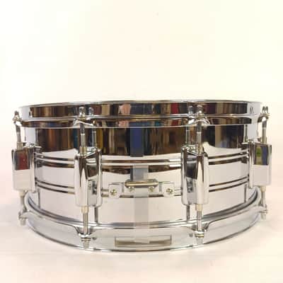 Pearl "Continental" 5.5x14" 10-Lug Steel Shell Snare Drum Vintage 70s +Muffler image 2
