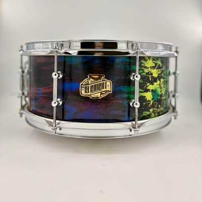 Montineri Custom Drums 14"x6" Abstract Paint Ludwig Element Snare image 2