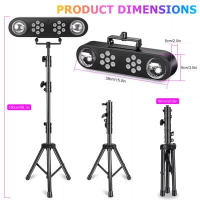 4-in-1 Professional LED Stage Lights – DJ, Band, Party & DMX System with Stand image 2