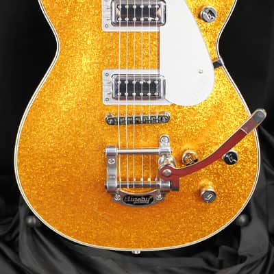 2025 Gretsch G5230T Electromatic Sparkle Jet FT Bigsby Electric Guitar Gold Sparkle 8lbs 6oz image 2