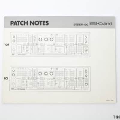 ROLAND SYSTEM 100 MODEL 101 PATCH NOTES BOOK model sheets VINTAGE SYNTH DEALER 1 image 1