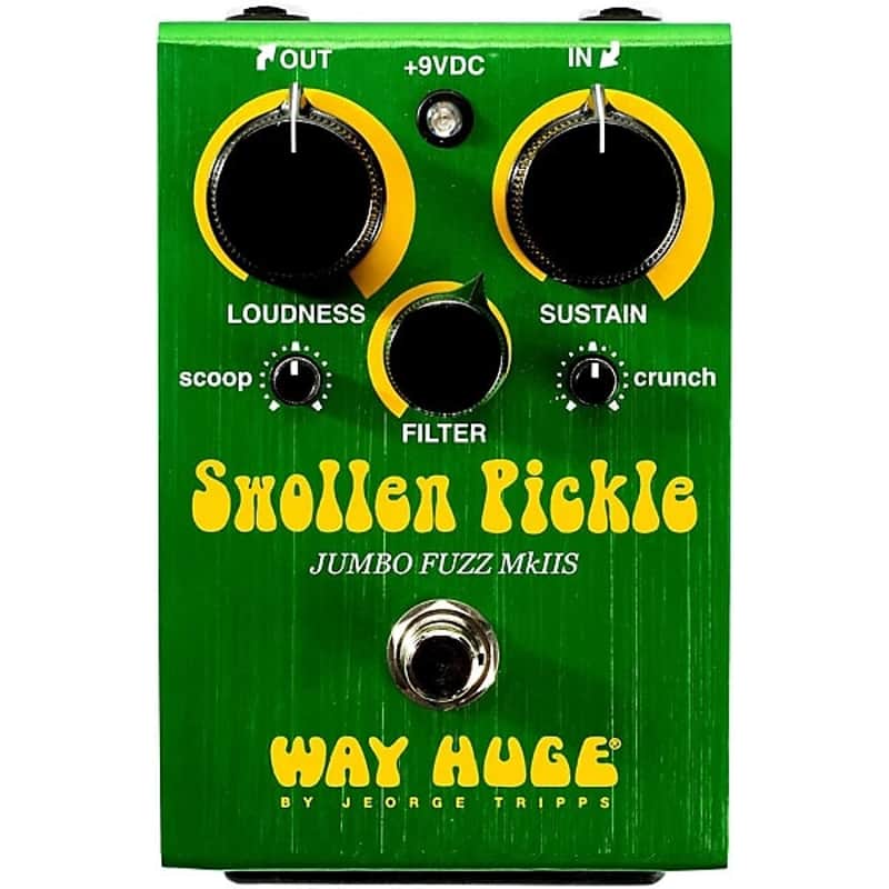 Way Huge Electronics  Swollen Pickle Jumbo Fuzz MkIIS Guitar Effects Pedal 2024 - Green & Yellow image 1