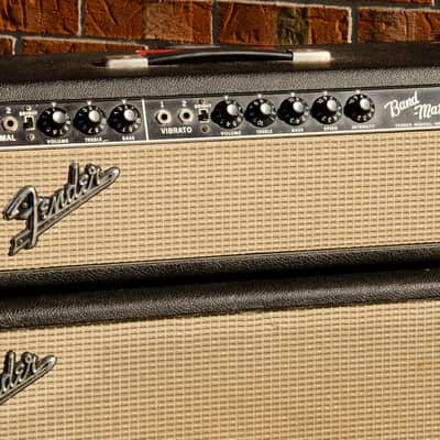 1966 Bandmaster Head & 2 x 12" Matching Cabinet, Recapped & Retubed, Blackface image 3