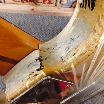 Fender FSR "Splattercaster" Standard Splatter Stratocaster with Rosewood Fretboard 2003 - 2004 - Olympic White, Aztec Gold, and Inca Silver Swirl over Black image 16