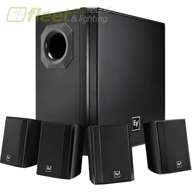 Electro-Voice EVID S44 SUBWOOFER + 4X SATELLITE SPEAKER PACKAGE (BLACK) image 1