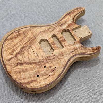 Four Winds N2 HSH SPALT FLAME MAPLE+WALNUT+WHITE LIMBA+CA Sealer Hardtail Guitar Body *USA Made* Fits Strat Neck image 3