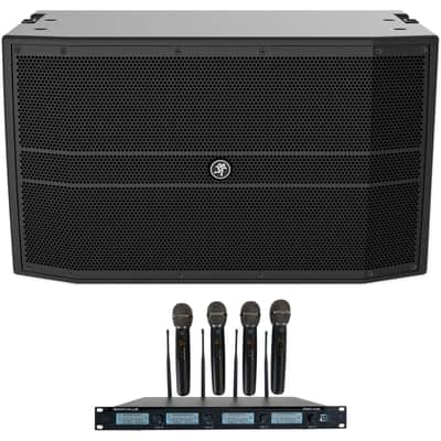 Mackie DRM12A 2000 Watt 12" Powered Active DJ PA Speaker+4) Wireless Microphones image 1