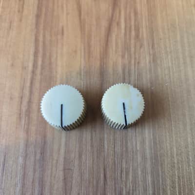 Pair of Vintage Early 1960's Fender White Amplifier Knobs! Rare, Original Parts! image 1