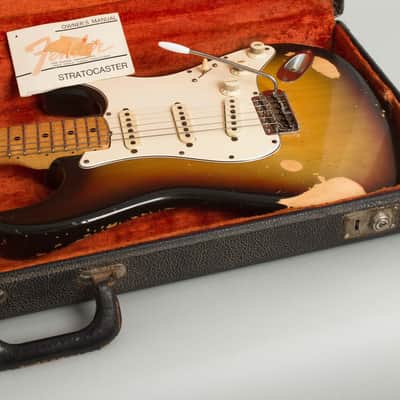 Fender Stratocaster Solid Body Electric Guitar (1971), ser. #308316, original black tolex hard shell case. image 12