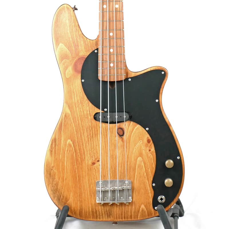 Offbeat Guitars "Roxie" 30" Short Scale Bass in Butterscotch Candy on Distressed Pine, Roasted Maple Neck, Fralin Split '51 P-Bass Pickup, Gotoh Hardware image 1