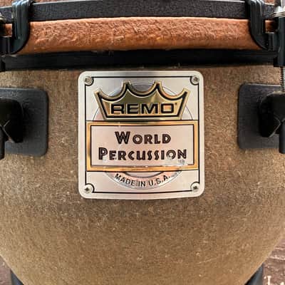 Remo World Percussion 14" Key-Tuned Djembe w/ Stand & Drum Key - 25" Tall - Head Needs Replacement - Made in USA image 2