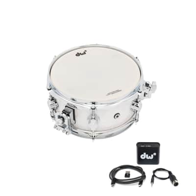 DW DWe Electronic/Acoustic Snare Drum 10x5 White Marine Pearl image 6