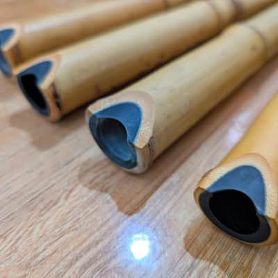 Concert-Grade 8-Hole Tang Xiao Flute - Blowing Shakuhachi - 2 Piece – Lacquered, Healing Tones in D/C/B Keys (Lowest Note) for Meditation & Music, Yellow Bamboo image 13