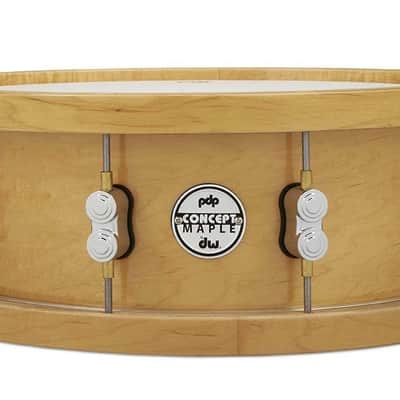 PDP 20-Ply Maple Snare with Wood Hoops and Chrome Hardware 14 x 5.5 in. (PDSN5514NAWH) image 1