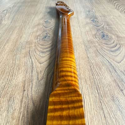 Telecaster Compatible Roasted Flame Maple and Rosewood Pro Guitar Neck Gloss image 7