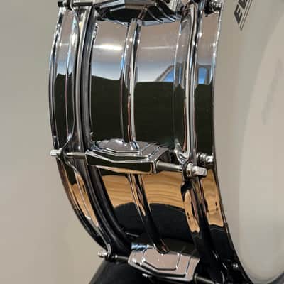 Ludwig No. 400 Super-Ludwig 5x14" 10-Lug Brass Snare Drum with Keystone Badge 1960 - 1963 - Chrome-Plated image 14