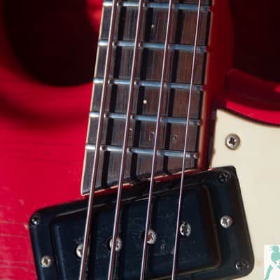 Vintage 1965 Mosrite of California "The Ventures" 4 String Bass w Brazilian Rosewood FB & OHSC - Made in the USA image 9