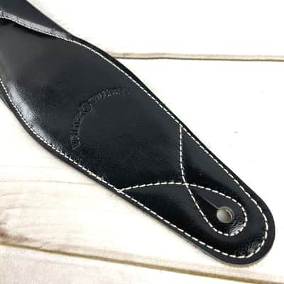 Walker and Williams C-21-BLK Black Premium Signature Soft Grain Leather Padded Guitar Strap For Acoustic, Electric, And Bass Guitars image 11