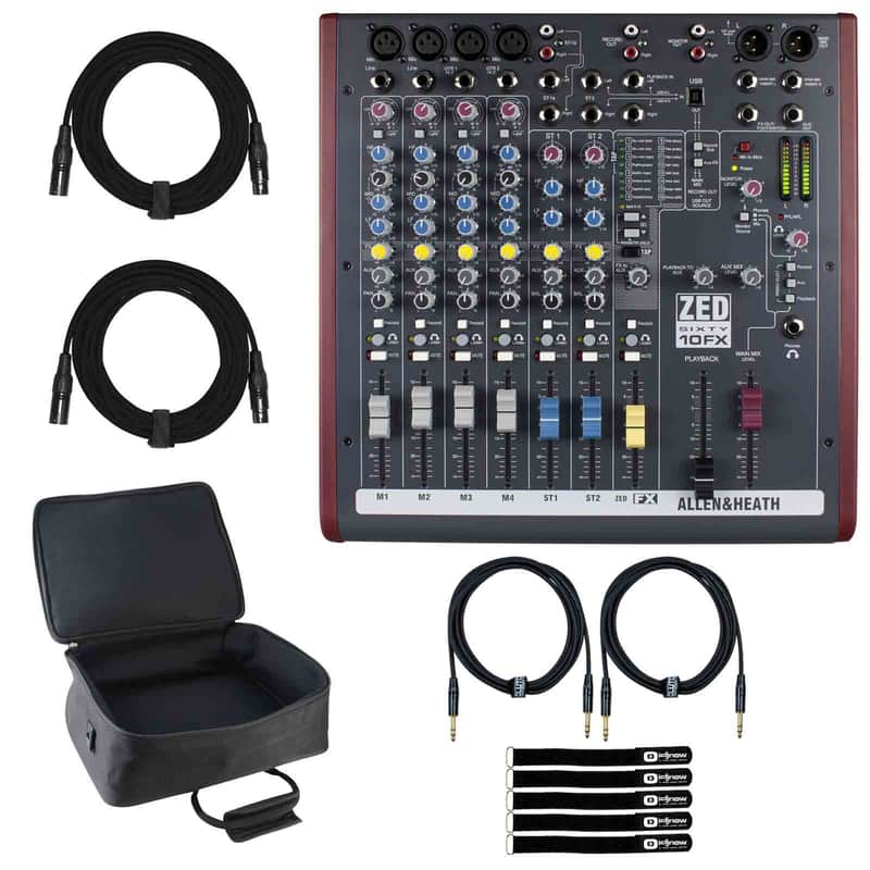 Allen & Heath ZED60-10FX 10 Channel Multipurpose PA Live Mixer w Effects & Case image 1