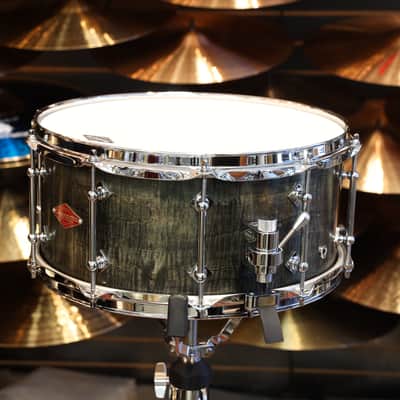 Craviotto Private Reserve 6.5X14" Snare Drum Curly Maple (Ebonized & Green Stained Oil Finish) image 8