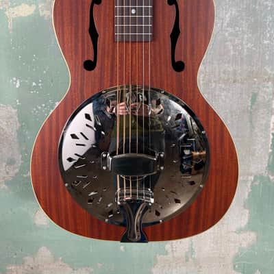 Recording King Rattlesnake Wood Body Resonator Guitar - Brown Satin image 2