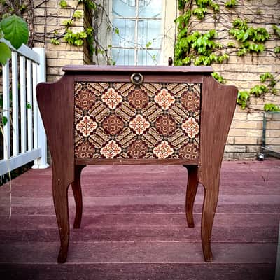 Rotary Connection Loaded 1x10 closed or open optional vintage MCM style speaker guitar cabinet. Vintage Rola Speaker.  Handmade from repurposed vintage real wood furniture. 2026 - Wood image 6