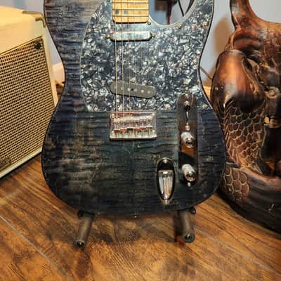 Leets Telecaster Style 2016 Dark Blue W/figured Maple Top image 2