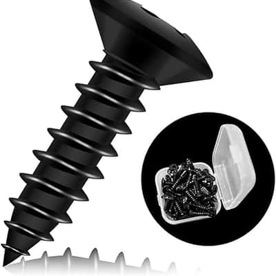 Electric Guitar Bass Pickguard Screws 3mm Pick Guards Scratch Plate Mounting Screws for Fender Strat ST Tele TL Stratocaster Telecaster Gibson LP Les Paul SG (Black) image 2