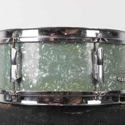1970s Beverley 5x14 Emerald Green Pearl Snare Drum image 4