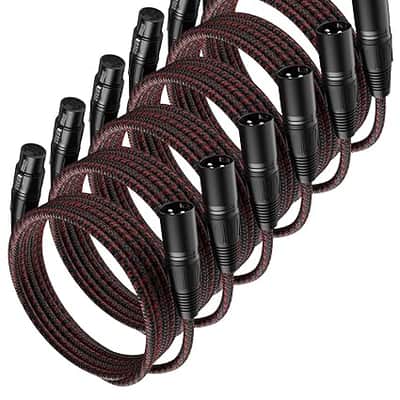 XLR Cable 6ft 6Pack XLR Microphone Cable 3-Pin Male to Female Balanced Mic Cable XLR to XLR Speaker Heavy Duty Mic Patch Cords for Microphones, Mixer, XLR Speaker Systems etc image 1