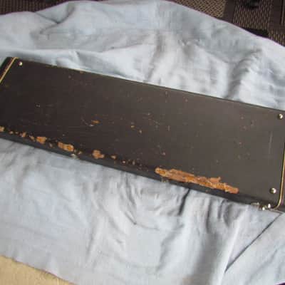 1985 G&L Lynx Bass Case Vintage Black Tolex Blue Lined G&L Lynx Bass Beat Up Functional image 4