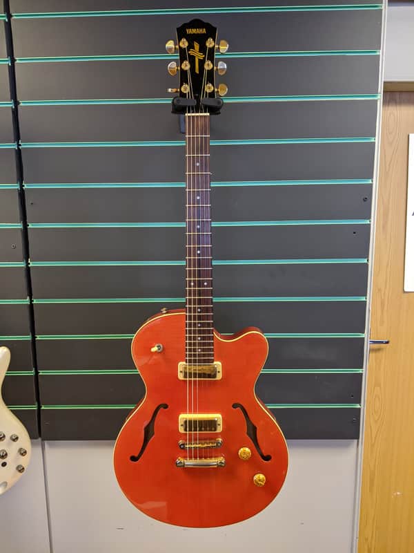 Yamaha AEX 520 1999 Orange Semi Hollow Body Electric Guitar | Reverb
