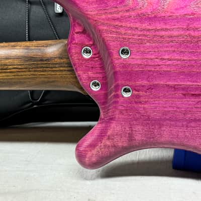Warwick Pro Series Teambuilt GPS1485 07PA ASH FR Corvette $$ Double Buck 5-string Bass with COA + Gig Bag 2022 - French Violet Transparent Satin image 15