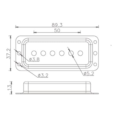 PC-RK-004 Chrome Guitar 50mm Spacing Pickup Cover Gretsch Lap Steel Style image 2