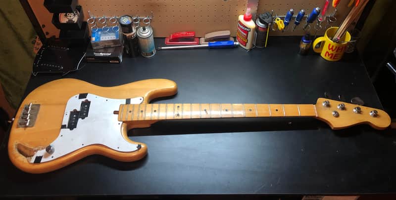 VINTAGE LAWSUIT PROJECT PRECISION BASS 70s - Natural PARTS & REPAIR image 1