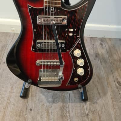 Teisco Audition 1960s Closet Classic near mint time warp condition - Dark Red burst image 2