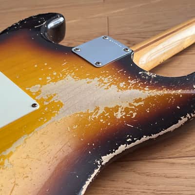 2025 Fender Custom Shop 55 Stratocaster Masterbuilt Dennis Galuszka 2-Tone Sunburst Relic image 14